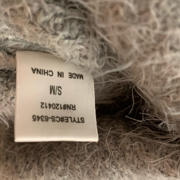 Cotton Candy Fuzzy Grey Lace Up Cozy Sweater - Picture 8 of 9